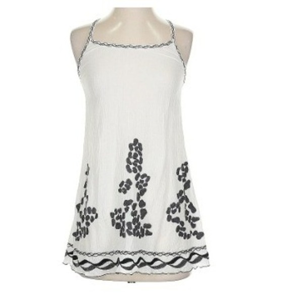 Poupette St Barth Embroidered Mini Dress White Boho Braided Strap Size 0 NWOT - Picture 2 of 10